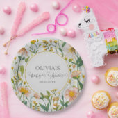 Waterverf Wildflower rustiek Boho Baby shower Papieren Bordje (Feest)