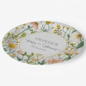 Waterverf Wildflower rustiek Boho Baby shower Papieren Bordje (Gekanteld)