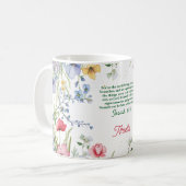 Waterverf Wildflower Schrift gepersonaliseerd Koffiemok (Voorkant links)