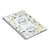 Waterverf Wildflower Schrift gepersonaliseerd Notitieboek (Rechterzijde)