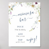 Waterverf Wildflower Script Mimosa Bar Sign Poster (Voorkant)