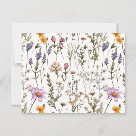 Waterverf wildflower script notitie van notitiekaartje (Achterkant)