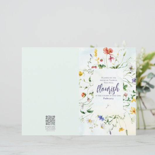 Waterverf Wildflower Scripture Church Bulletin (Staand voorkant)
