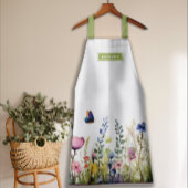 Waterverf Wildflower Series I gepersonaliseerd Schort
