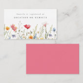 Waterverf Wildflower Shower Registry Informatiekaartje (Voorkant / Achterkant)