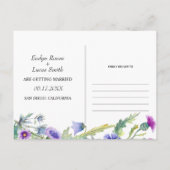 Waterverf Wildflower slinger foto Save the Date Briefkaart (Achterkant)