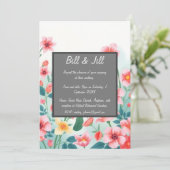 Waterverf Wildflower Soft Pastel Wedding Kaart (Staand voorkant)