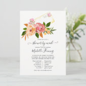 Waterverf Wildflower Spring Baby shower door Mail Kaart (Staand voorkant)