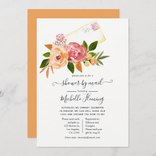 Waterverf Wildflower Spring Baby shower door Mail Kaart
