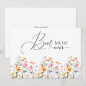 Waterverf Wildflower Spring Meadow Beste Mam Ooit Feestdagenkaart (Voorkant / Achterkant)