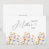 Waterverf Wildflower Spring Meadow Moederdag Feestdagenkaart (Voorkant / Achterkant)