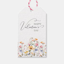 Waterverf Wildflower Spring Meadow Valentijnsdag Cadeaulabel