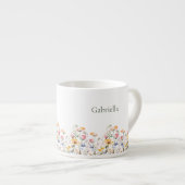 Waterverf Wildflower Spring Meadow Valentijnsdag Espresso Kop (Voorkant rechts)