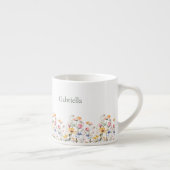 Waterverf Wildflower Spring Meadow Valentijnsdag Espresso Kop (Rechts)