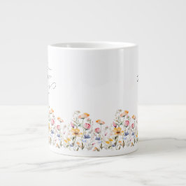 Waterverf Wildflower Spring Meadow Valentijnsdag Grote Koffiekop