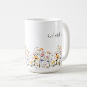 Waterverf Wildflower Spring Meadow Valentijnsdag Koffiemok (Voorkant rechts)