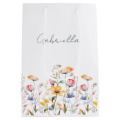 Waterverf Wildflower Spring Meadow Valentijnsdag Medium Cadeauzakje (Achterkant)