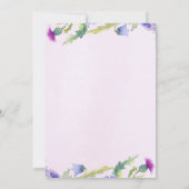 Waterverf wildflower Spring roze Baby shower Kaart (Achterkant)