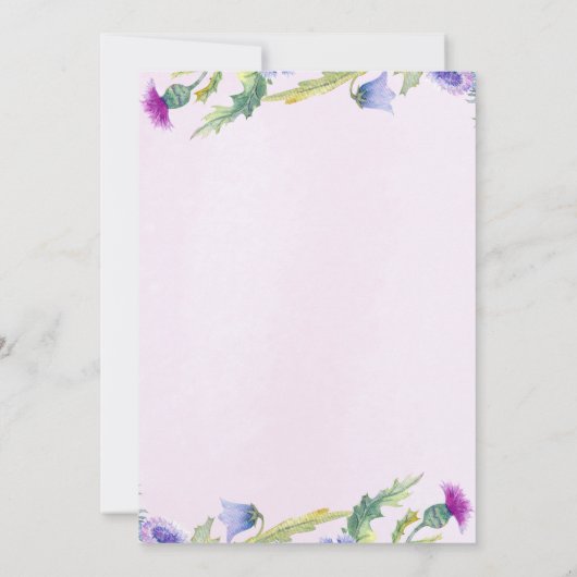 Waterverf wildflower Spring roze Baby shower Kaart (Achterkant)