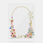 Waterverf Wildflower Spring Summer Arch Wedding Acryl Bord (Voorkant)