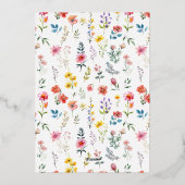 Waterverf Wildflower Spring Summer Arch Wedding Folie Uitnodiging (Achterkant)