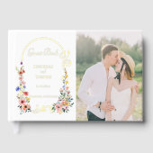 Waterverf Wildflower Spring Summer Arch Wedding Gastenboek (Voorkant)