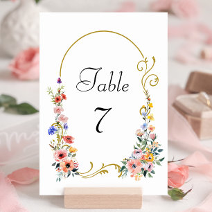 Waterverf Wildflower Spring Summer Arch Wedding Kaart