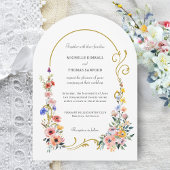 Waterverf Wildflower Spring Summer Arch Wedding Kaart