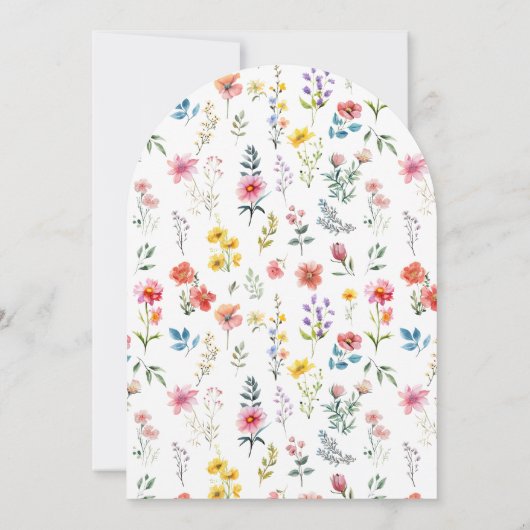 Waterverf Wildflower Spring Summer Arch Wedding Kaart (Achterkant)