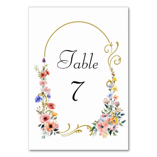 Waterverf Wildflower Spring Summer Arch Wedding Kaart (Achterkant)