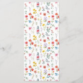 Waterverf Wildflower Spring Summer Arch Wedding Menu (Achterkant)