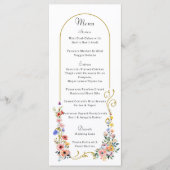 Waterverf Wildflower Spring Summer Arch Wedding Menu (Voorkant)