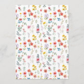 Waterverf Wildflower Spring Summer Arch Wedding Menu (Achterkant)