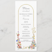 Waterverf Wildflower Spring Summer Arch Wedding Programmakaart (Voorkant)