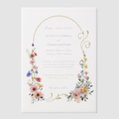 Waterverf Wildflower Spring Summer Arch Wedding Vellum Uitnodigingen (Voorkant)