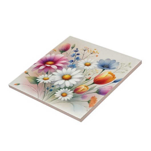 Waterverf Wildflower Spring & Summer Decor Tegeltje (Zijkant)