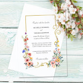 Waterverf Wildflower Spring Summer Wedding Acryl Uitnodigingen