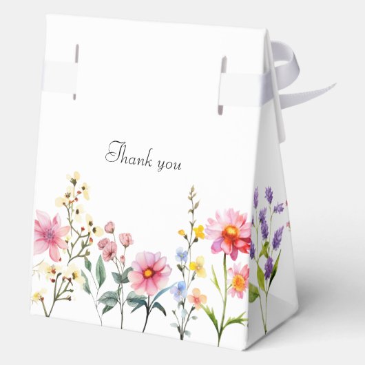 Waterverf Wildflower Spring Summer Wedding Bedankdoosjes (Achterkant)