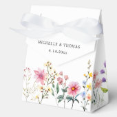 Waterverf Wildflower Spring Summer Wedding Bedankdoosjes (Voorkant)
