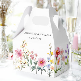 Waterverf Wildflower Spring Summer Wedding Bedankdoosjes
