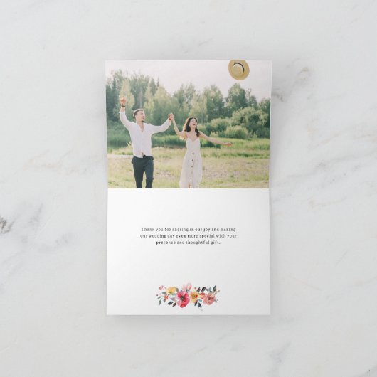 Waterverf Wildflower Spring Summer Wedding Bedankkaart (Binnen)