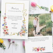 Waterverf Wildflower Spring Summer Wedding Bedankkaart