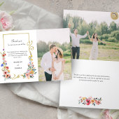 Waterverf Wildflower Spring Summer Wedding Bedankkaart