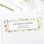 Waterverf Wildflower Spring Summer Wedding Etiket