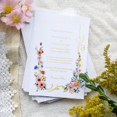Waterverf Wildflower Spring Summer Wedding Folie Uitnodiging