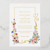Waterverf Wildflower Spring Summer Wedding Folie Uitnodiging (Voorkant)
