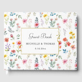 Waterverf Wildflower Spring Summer Wedding Gastenboek (Voorkant)