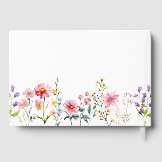 Waterverf Wildflower Spring Summer Wedding Gastenboek (Achterkant)