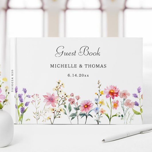 Waterverf Wildflower Spring Summer Wedding Gastenboek