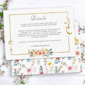 Waterverf Wildflower Spring Summer Wedding Informatiekaartje